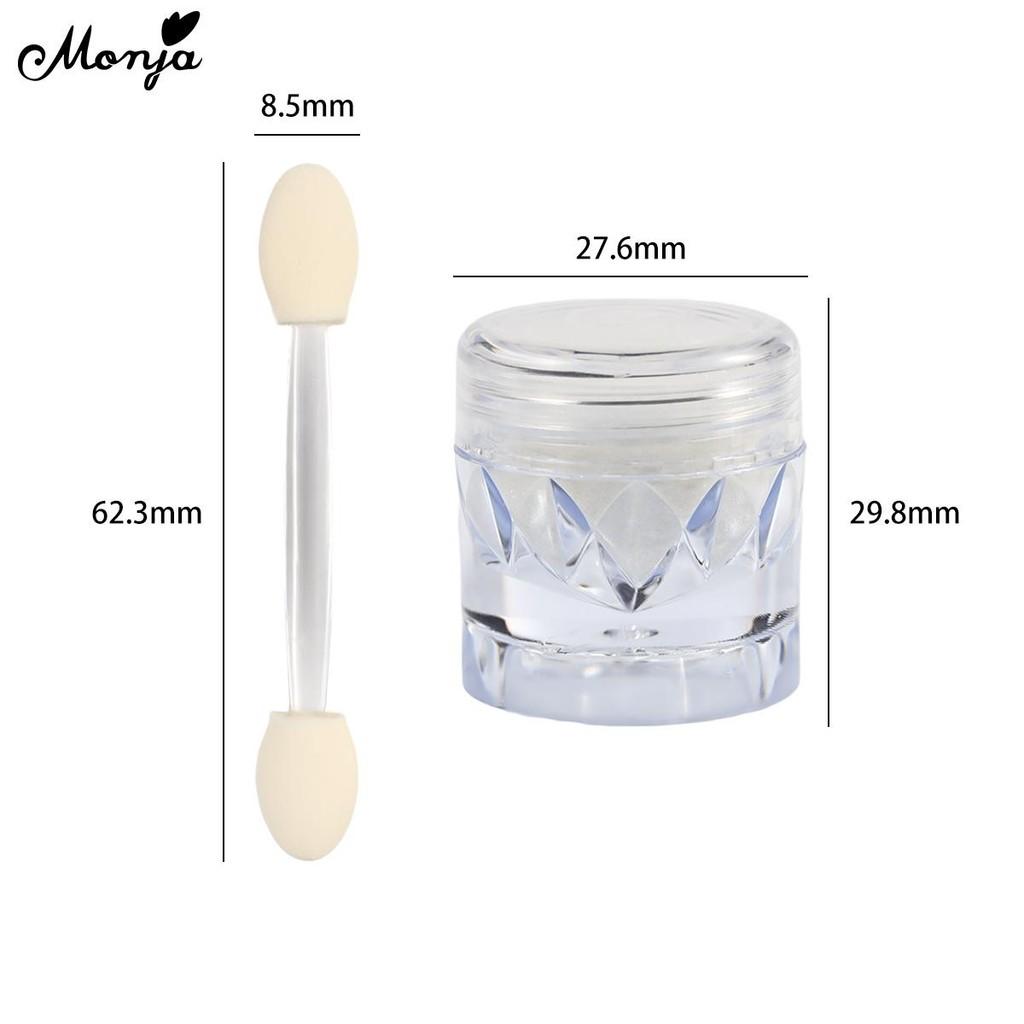 Monja Chrome Mirror Nail Powder Moonlight White Pearl Powder Nail Glitter Rubbing Pigment Bright Shiny Effect Manicure Decoration