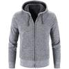 Pánská móda pro volný čas Teplé jednobarevné bundy s kapucí s dlouhým rukávem