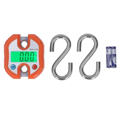 Hängewaage LCD Digitalanzeige 150KG Bereich Wiegewerkzeug für Lager Gepäck Orange
