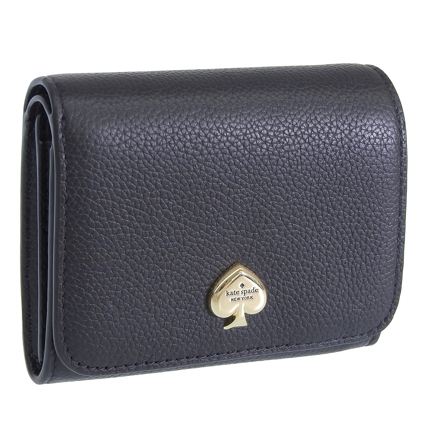 Женский кошелек Kate Spade Kayla Small L с молнией KK056 (черный) - Компактный, Складной кошелек, Бренд аутлета, Кожа.