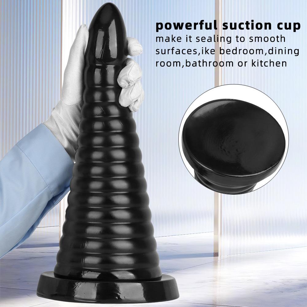 Black PVC Butt Plugs Oversized Dildo Masturbator Fisting Sex Toys Big Dick Strap On Penis BDSM