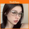 Futuristic Metal Sunglasses With Uv400 Protection For Outdoor Parties And Travel