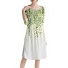Women's Casual Fashion Round Neck Three Quarter Sleeve Print Midi Dress