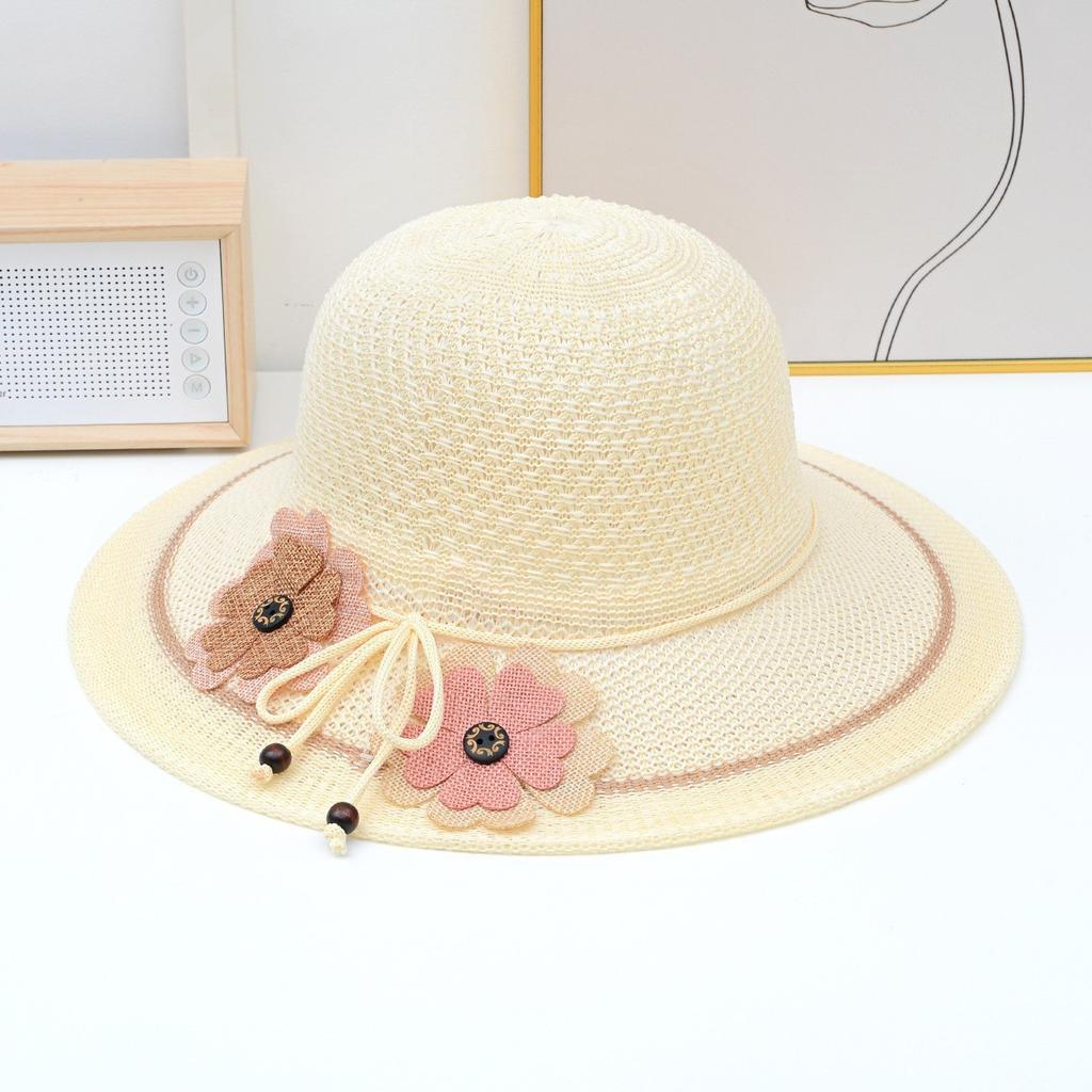 Sommerhut Großer Schirm Damen Sonnenschutz Sonnenschutz Schleife Strohhut Mode Urlaub Strand Atmungsaktiv Großer Schirm Strohhut