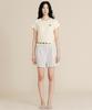 Plack Woman Striped Tuck Detail Shorts White