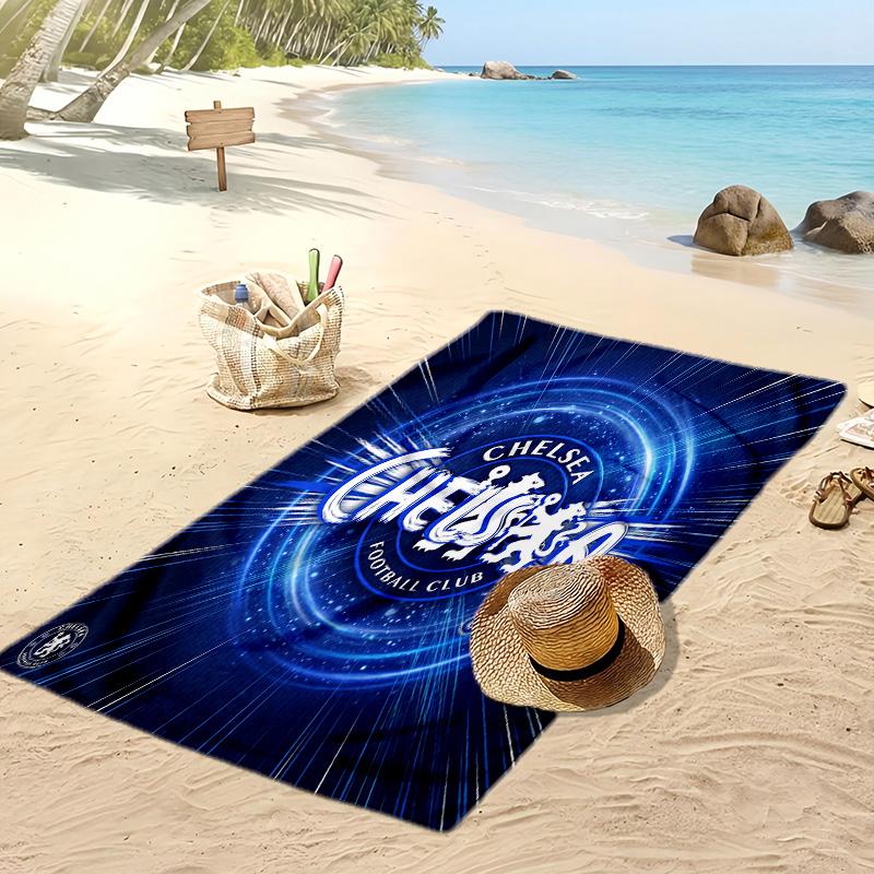 Asciugamano da Spiaggia Stampato Chelsea FC Asciugamano Morbido ad Asciugatura Rapida Coperta da Spiaggia Rettangolare Grande Portatile per Viaggi Piscina