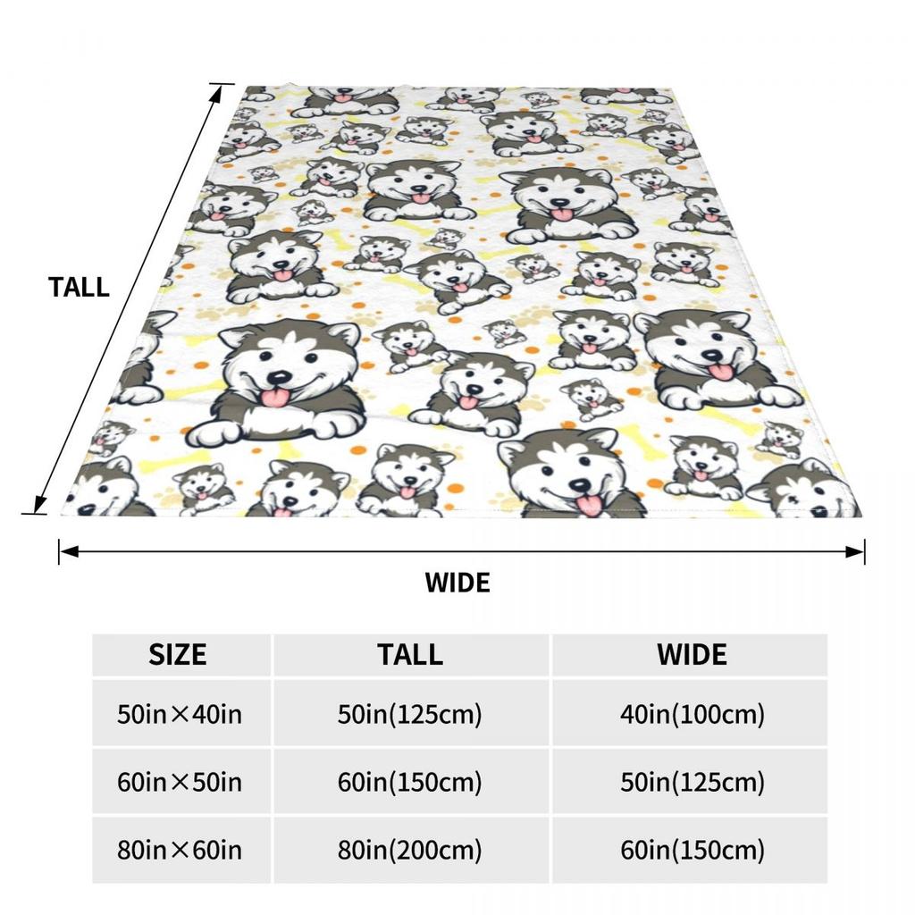 Cute Puppy Husky Flannel Blankets 3D Animal Dog Lovely Cool Customized Throw Blanket Sofa Bedding Lounge 200x150cm Plush Thin