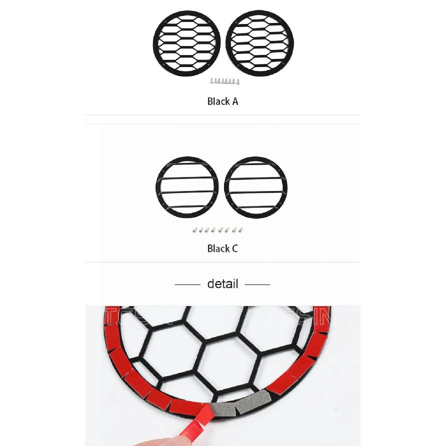 TESIN Car Front Fog Light Lamp Hoods Protector Cover For Suzuki Jimny 2012-2017 Foglight Decoration Guard Exterior Accessories