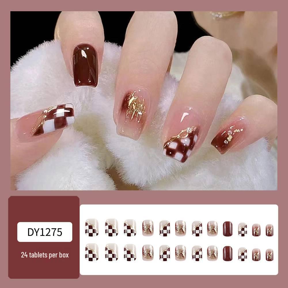 Spring & Summer Short Style White Nail Tip Stickers - Finished Product