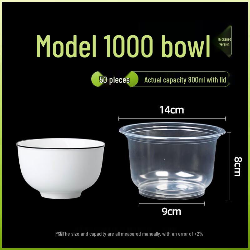 Beiyipin Einweg Runde Plastikschalen mit Deckeln