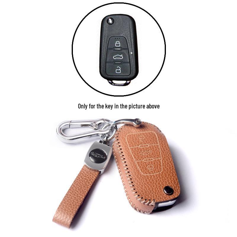 Roewe RX5/i5/i6max/350/360/RX3 Cowhide Key Case with Snap Button