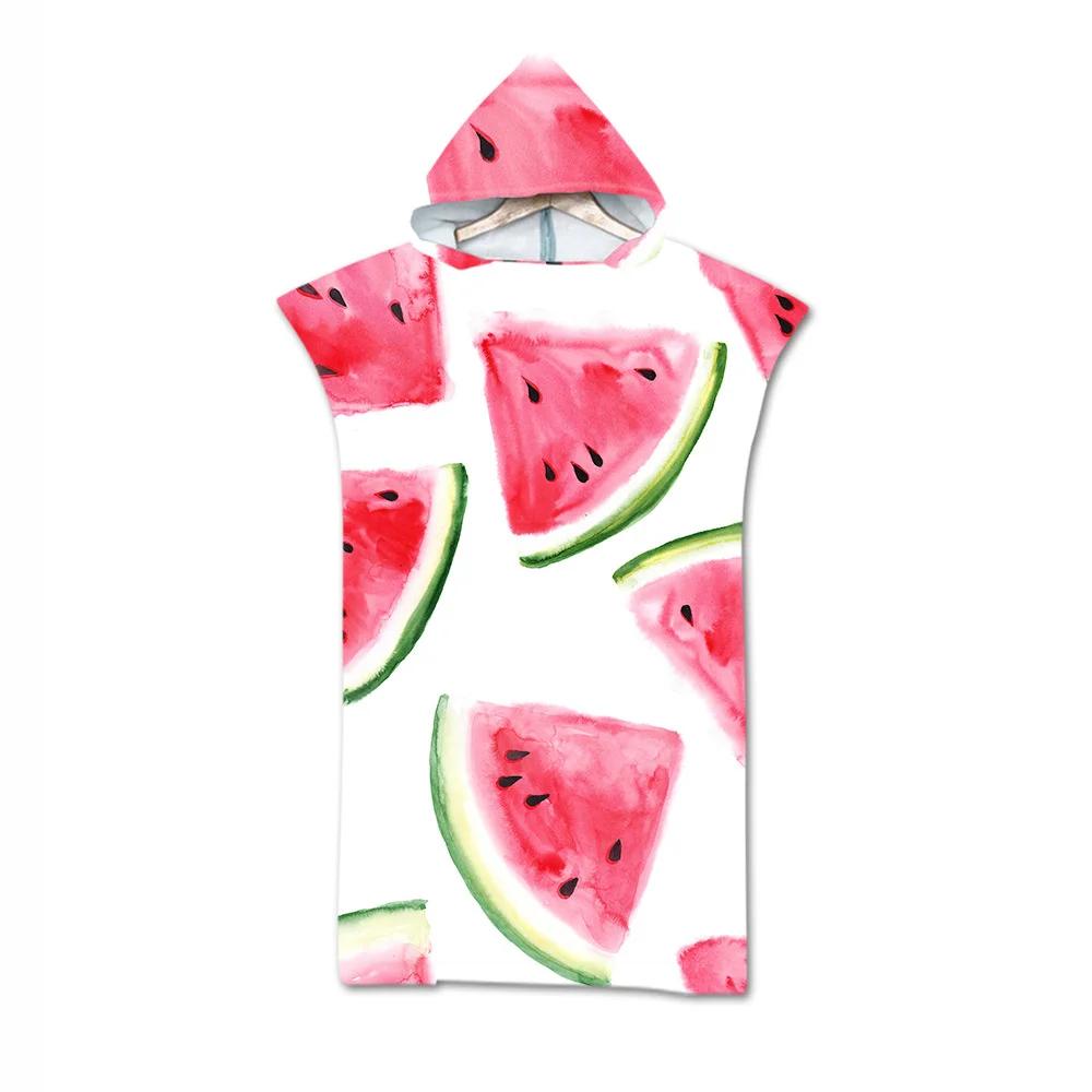 Toalla de Playa de Moda de Verano Microfibra Secado Rápido Capa Grande con Capucha Poncho de Animales de Dibujos Animados para Adultos Bata de Baño para Nadar Surf Toalla de Baño