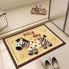 Floor Mat Cartoon Horse Design Anti-Slip Water Absorbent Festive Home Mat Bathroom Kitchen Home Decor