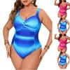 Plus Size Slimming Printed Bikini One-Piece Swimsuit