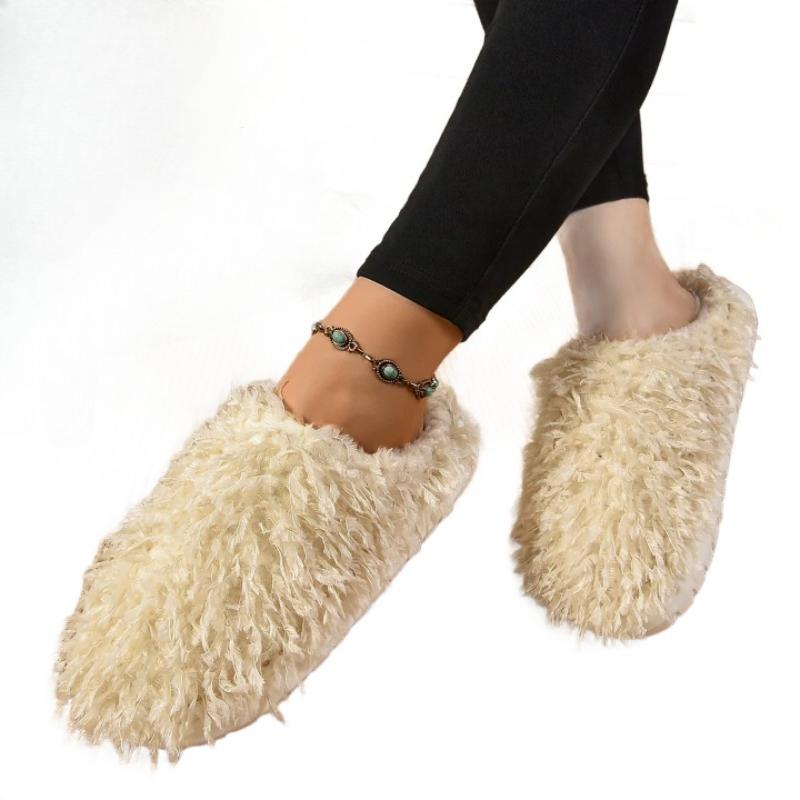 Fashion Women Flats Fluffy Soft Slippers 2025 Autumn Soft Mules Shoes Fad Comfort Slingback Sandals New Trends Casual Zapatillas Mujer