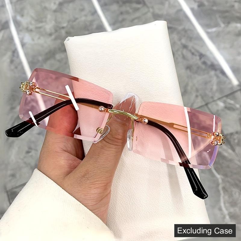 Rimless Sunglasses For Women Men Luxury Brand Vintage Sun Glasses Fashion Shades  Travel Outdoor Sunglasses