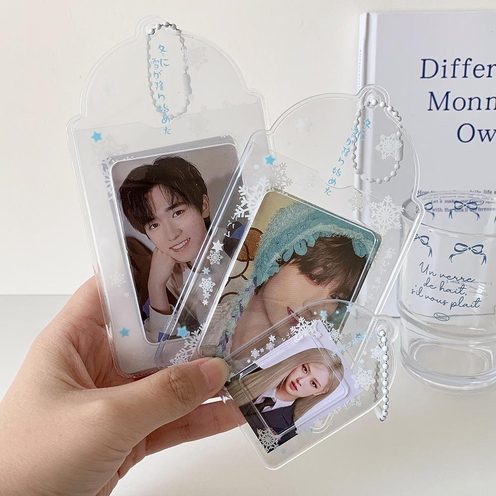 Love Heart Pendant Photo Photocard Frame Idol Card Display Protector  Card Decor