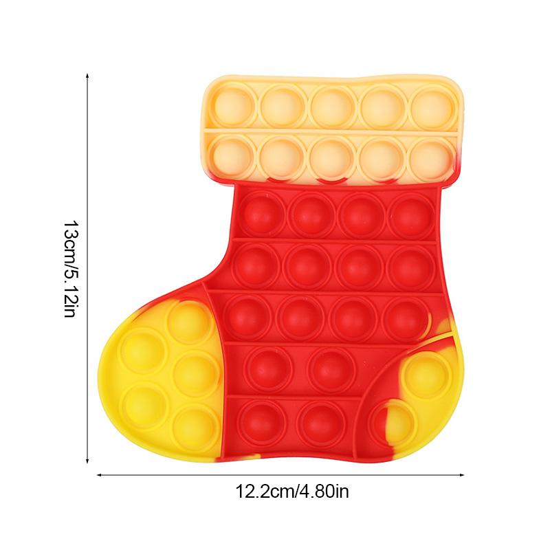 Christmas Pop Fidget Reliver Stress Toys Christmas Decoration Xmas Tree Santa Claus Bubble Sensory Toy Kids New Year Party Gift