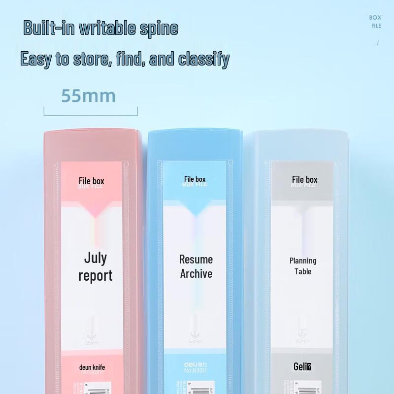 Deli Transparent A4 Plastic File Box