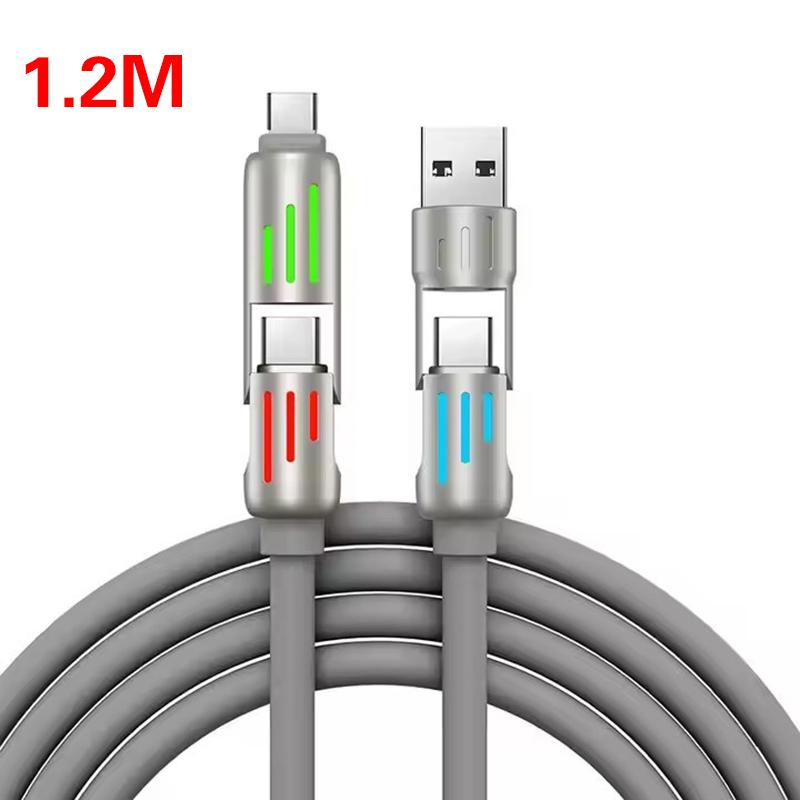 

4-в-1 240 Вт USB Type C - USB C кабель Pd быстрое зарядное устройство провод для iPhone 16 Pro Max 15 Ipad Xiaomi Samsung Tablet 1M шнур передачи данных 1.2m
