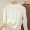 White bottoming shirt women's summer inner new versatile semi-turtleneck top