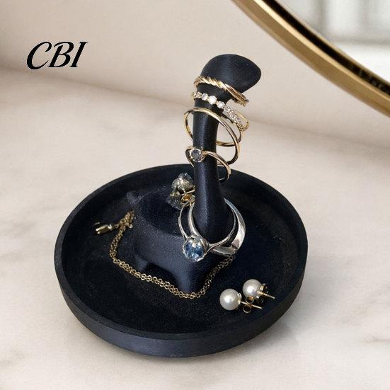 Elegant Jewelry Storage Solution 3D Printed Creative Finger-Shaped Tray, Minimalist Ring & Necklace Holder Durable Box with Partitioned Storage, Matte