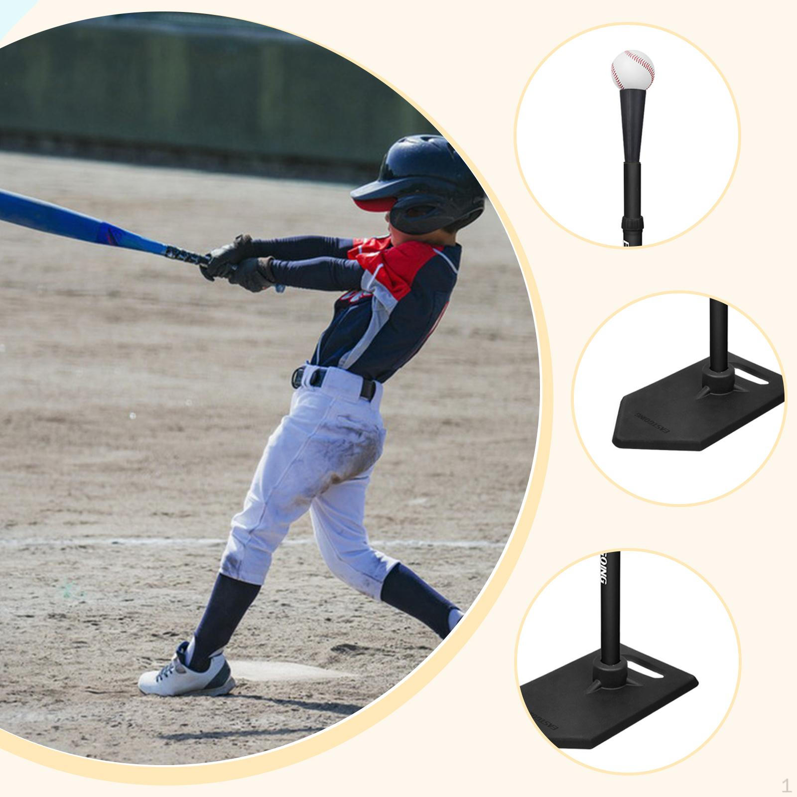 

Регулируемый бейсбол & Подставка для софтбола T-образная, Универсальная, 19-32 дюйма, для начинающих чёрный