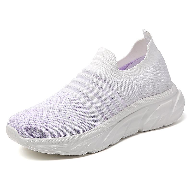 Fashion Plus Size Women's Sneakers Slip On Breathable Flats Casual Shoes Outdoor Lightweight Soft Bottom Non-slip Sports Running Shoes