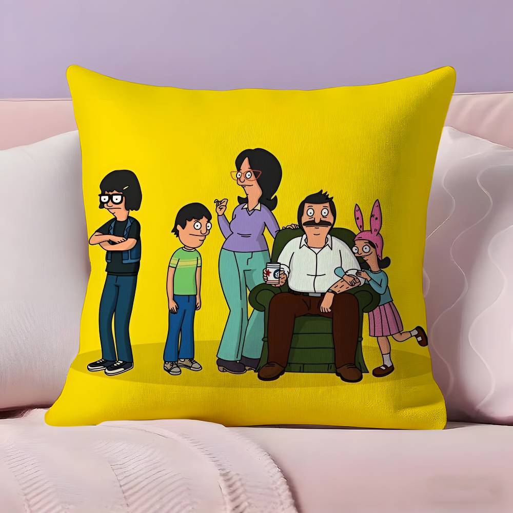 Funda de Almohada Bobs Burgers de Anime Funda de Almohada Tela Ultra Suave Amigable con la Piel Comodidad tipo Nube y Cremallera Oculta