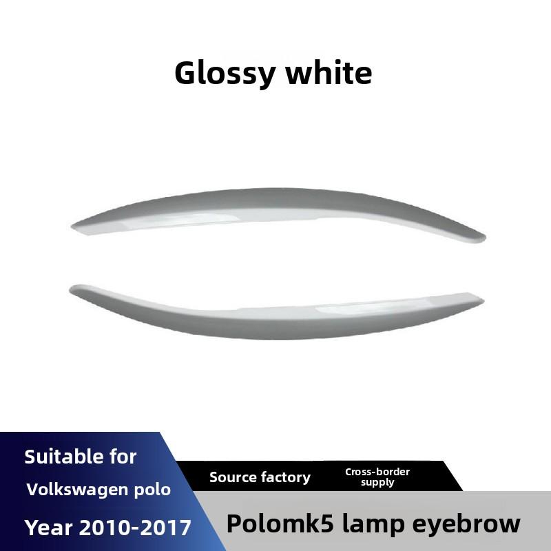 

Fit for VW 2010 2011 2012 2013 2014 2015 2016 2017 2Pcs Polo Mk5 6R Headlamp Eyebrow Eyelid Cover Decorative Trim Accessories белый