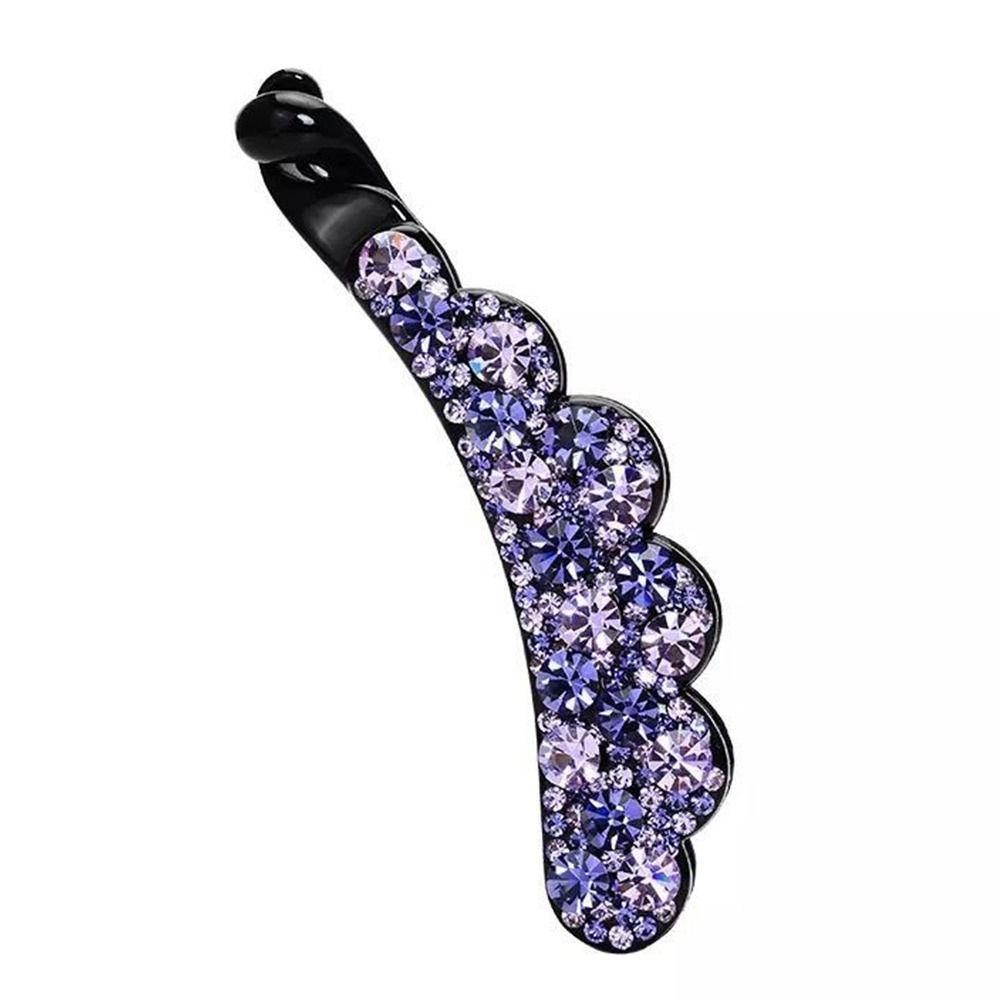 Korean Style Crystal Hair Claws Elegant Sweet Hairpins Rhinestones Banana Clip  For Women Girls