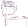 VidaXL Ensemble à manger jardin coussins 7pcs marron poly rotin verre 3334511