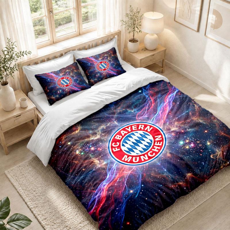Bedding Set 1 Duvet Cover 2 Pillowcases Bayern Munich Print Bedroom Home Decoration