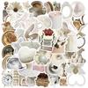 50 White Gentle INS Graffiti Stickers Guitar Laptop Suitcase DIY Waterproof Stickers