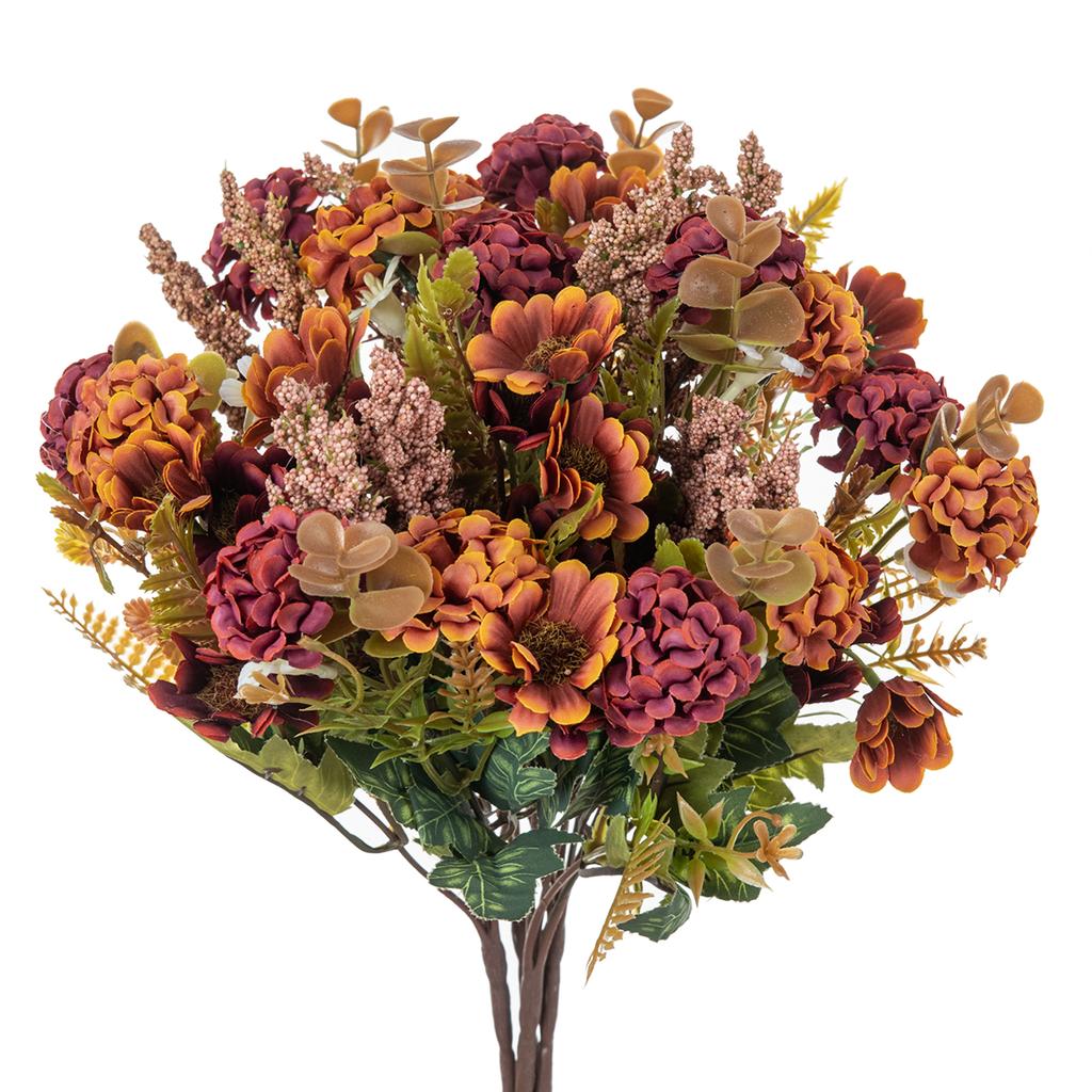 2/4pcs Artificial Flowers Silk Chrysanthemum Bridal Bouquets Wedding Outdoor Yard Garden Home Room Table Decor Gift Accessories