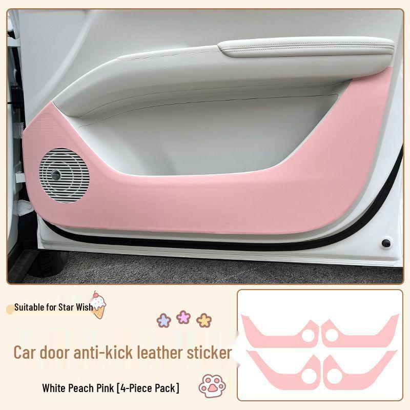 Xingyuan Car Door Kick Mats - Leather Panel Protection Stickers for Interior Modification.