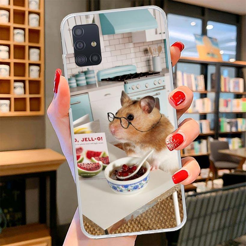 Cute Lovely Pet Hamster Cover Phone Case For Samsung Galaxy A12 A22 A32 A52 A72 A02S Phone Case Note 20 Ultra 10 S10 Plus A51 A7