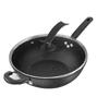 Non-Stick Maifan Stone Wok - Oljefri Stekpanna för Gas- & Induktionsspisar, Universell Design med Platt Botten