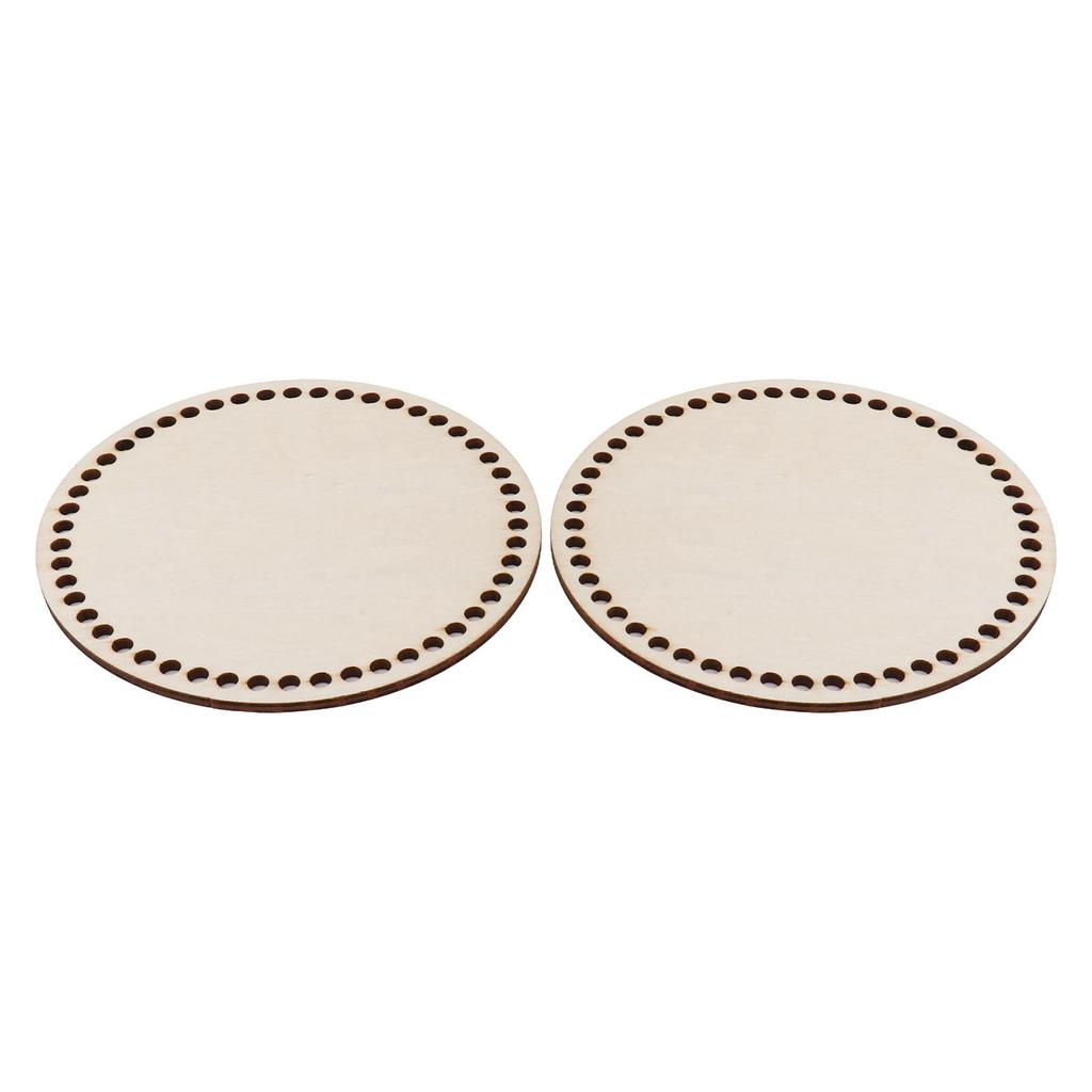 2 Stk. Häkelboden aus Holz Rund Häkelkorb Holzboden für DIY Korbtaschen