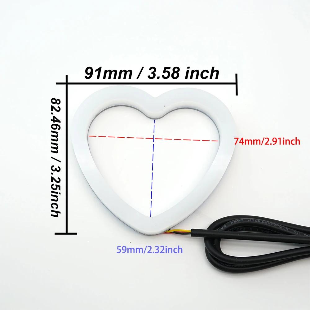 

LED Modified Headlights With Bluetooth APP Fog Lights Heart Aperture 2 RGB Heart Row