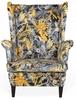 ARI PRINT Wing Chair with Footrest Scandinavian Family Meble 3D Pattern