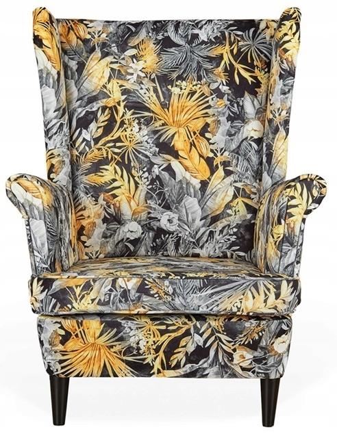 ARI PRINT Wing Chair with Footrest Scandinavian Family Meble 3D Pattern