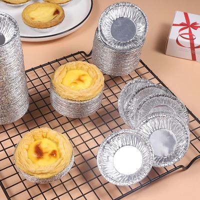 Egg Tart Molds 200Pcs Disposable Aluminum Foil Cupcake Mold Round Cake Cookie Pudding Jelly Mold Kitchen Baking Tool Cake Molds