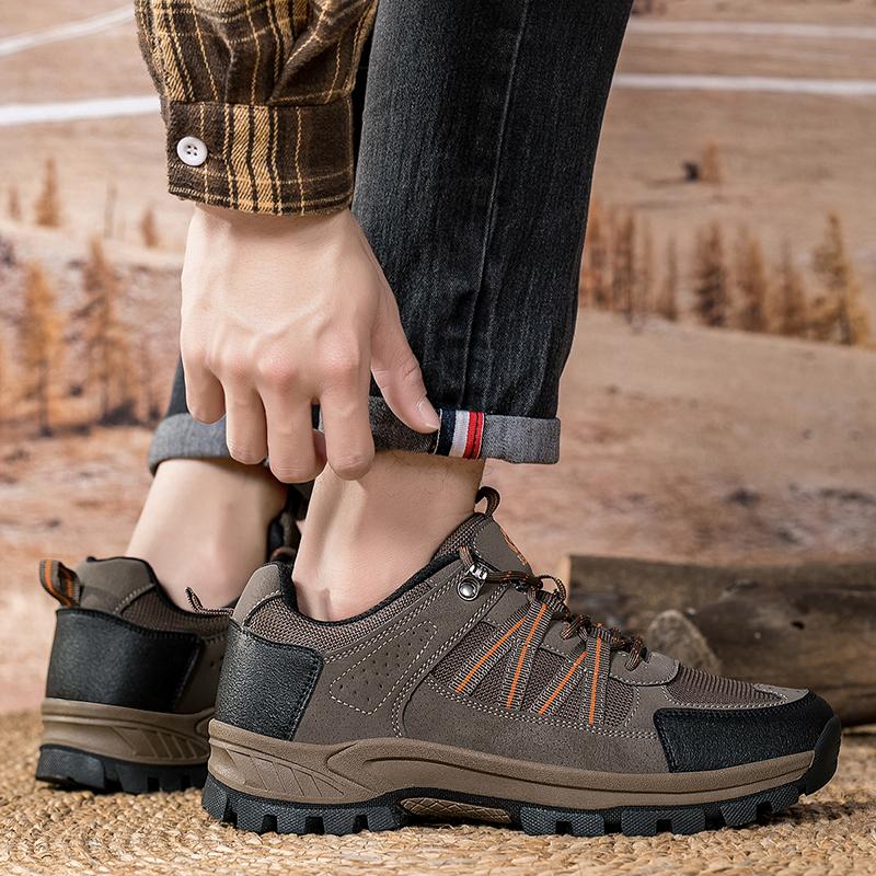 New Men Anti Slip Outdoor Hiking Shoes Men Waterproof Trekking Mountain Shoes Casual Mesh Hike Breathable Wear Resistant Sneaker