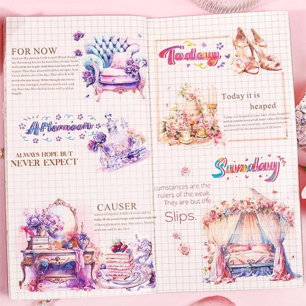 10 Stück Aufkleberpaket der Girls Life Museum-Serie, Material, perfekt für Journaling, DIY, Scrapbooking, Zubehör