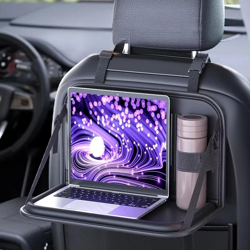 Car Backseat Foldable Table Tray Organizer Car Seat Back Tablet Cup Phone Holder with Touch Screen Interior Car Accessories