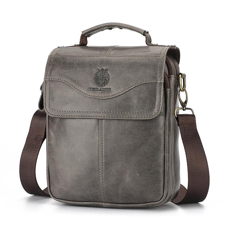 The First Layer of Cowhide Men's Shoulder Bag, Leather Trend Men's Bag, European and American Men's Large-capacity Messenger Bag