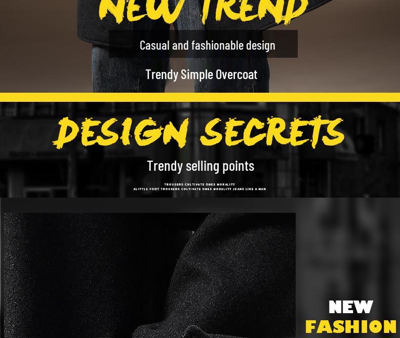 Men's Mid-Length High-Grade Double-Faced Wool Business Coat - Thick, Warm, and Fashionable for Winter