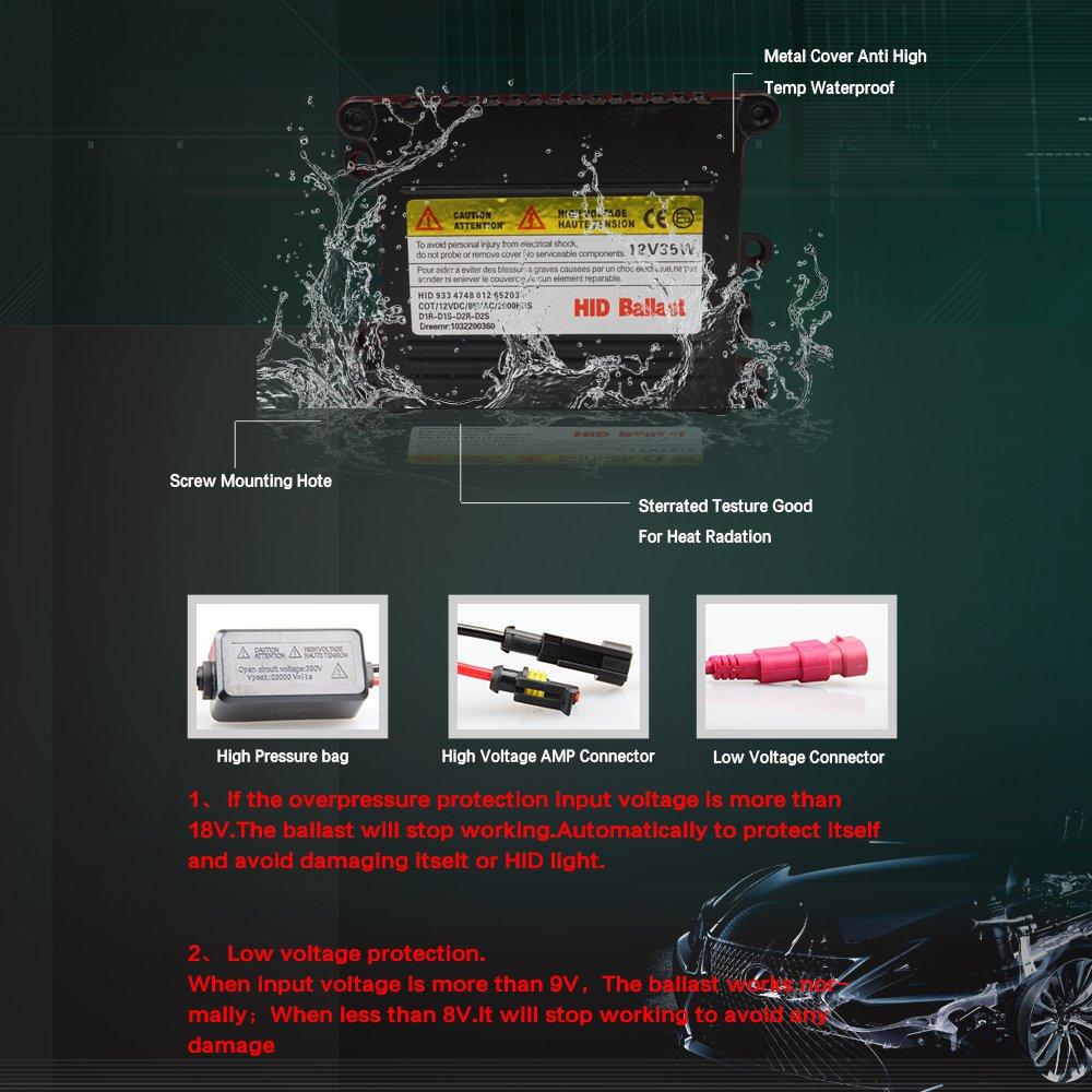 35W HID Xenon Kit H8/H9/H11 Xenon Verstecktes Vorschaltgerät 6000K HID Xenon Lampe Scheinwerferlampe Xenon Kit