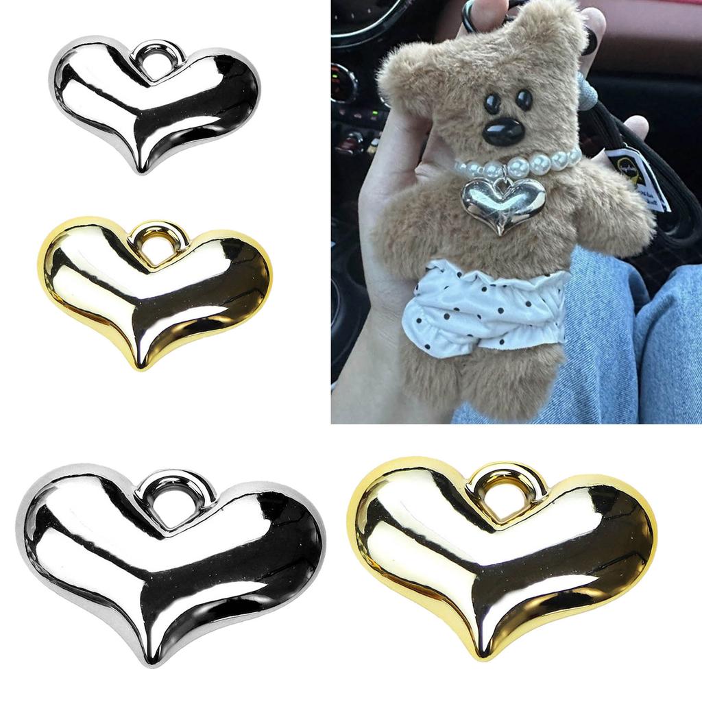 Versatile Heart Pendant Set for Keychains Assorted Love Heart Pendants DIY Jewelry Making Supplies Necklaces Charm